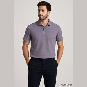 Robert Barakett Men's XL Purple Cotton Oscar Polo Shirt